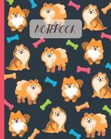 Notebook: Cute Pomeranians Cartoon Cover - Lined Notebook, Diary, Track, Log & Journal - Gift Idea for Boys Girls Teens Men Women (8"x10" 120 Pages) 1081177241 Book Cover