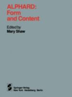 Alphard: Form and Content: Form and Content 0387906630 Book Cover