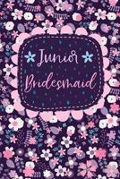 Junior Bridesmaid: Beautiful Purple and Pink Floral Notebook - Blank Lined Journal, Small and Cute Keepsake Diary for Wedding Party Ideas, Notes and Journaling 1798665476 Book Cover