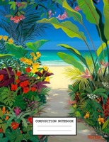 Composition Notebook: Floral Flowers College Ruled Notebook Lined School Journal 110 Pages 7.44 x 9.69 for Children Kids Girls Teens Women 1691106852 Book Cover