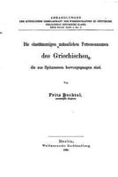 Die Einst�mmigen M�nnlichen Personennamen Des Griechischen 1532738587 Book Cover