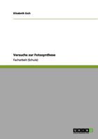 Versuche zur Fotosynthese 3656041520 Book Cover