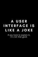 A User Interface Is Like A Joke: Funny Graphic Designer Dot Grid Notebook Gift Idea For Artist, Illustrator - 120 Pages (6" x 9") Hilarious Gag Present 1674948034 Book Cover