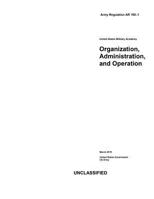 Army Regulation AR 150-1 United States Military Academy Organization, Administration, and Operation March 2019 1072914026 Book Cover