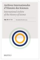 Archives Internationales d'Histoire Des Sciences 73/2, 2023 2503603521 Book Cover