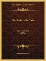 The Baskerville Clyb: Handlist no. 1 1022170945 Book Cover
