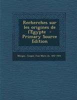 Recherches sur les origines de l'Égypte 1293350052 Book Cover