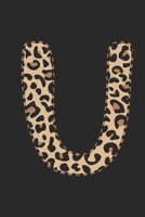 U: small lined leopard print notebook;  monogrammed gifts for her 1672894301 Book Cover