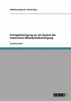 Erfolgsbeteiligung als ein System der materiellen Mitarbeiterbeteiligung 3638832384 Book Cover