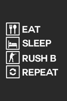 Eat sleep rush b repeat: 6x9 Nerd - dotgrid - dot grid paper - notebook - notes 170002776X Book Cover