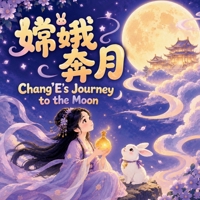 Chang'e's Journey to the Moon: Chinese Mythology Stories for Kids in Eglish, Chinese, and Pinyin (Chinese Mythology for Kids) 1998317404 Book Cover