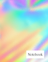 Notebook: wide ruled 120 pages | holographic lined paper journal for taking notes | 8.5x11 (A4) size | iridescent glossy cover | shiny holo effect 1692243160 Book Cover
