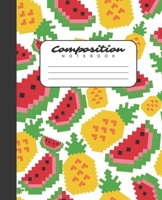 Composition Notebook: Cute Fruit Pineapple Pattern Wide Ruled Notebook Lined Journal Diary 100 Pages 7.5 X 9.25 Children Kids Girls Teens Women School Subject Unique Christmas Gift 1698946066 Book Cover