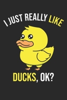 I Just Really Like Ducks, OK?: DIN A5 Ente Notizheft liniert | 120 Seiten liniertes Ente Notizbuch für Notizen in Schule, Universität, Arbeit oder zuhause. | Eine tolles Geschenk für Ihre Liebsten. 1671265491 Book Cover