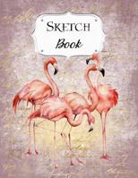 Sketch Book: Flamingo Sketchbook Scetchpad for Drawing or Doodling Notebook Pad for Creative Artists #3 Purple 107351109X Book Cover