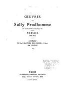 Oeuvres de Sully Prudhomme - Po�sies 127358001X Book Cover