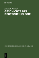 Geschichte der deutschen Elegie 3110988011 Book Cover