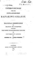 Untersuchungen �ber den finnlaendischen Rapakiwi-granit 153066411X Book Cover