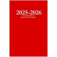 2025-2026 2 Year Weekly & Monthly Planner: Red 6x9 Hardcover Edition, 2 Year Daily, Weekly, and Monthly, with To-do List and Notes Section 1960577646 Book Cover