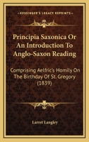 Principia Saxonica; 1165654032 Book Cover