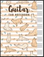 Guitar Tab Notebook: Blank 6 Strings Chord Diagrams & Tablature Music Sheets with Cat Themed Cover 1691409375 Book Cover