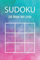 Sudoku 250 Blank 9x9 Grids: Watercolor Large Print Puzzle Worksheet Book 1727851706 Book Cover