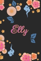 Elly: Notizblock, Personalisiertes Tagebuch mit Vornamen f�r M�dchen und Frauen, 100-seitiges Notizbuch 6x9 (15x23cm) mit chinesischem Blumenmuster. 1661026176 Book Cover
