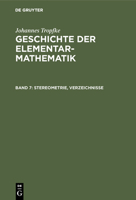 Stereometrie, Verzeichnisse 3111244466 Book Cover