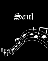 Saul: Sheet Music Note Manuscript Notebook Paper - Personalized Custom First Name Cover - Musician Composer Instrument Composition Book - 12 Staves a Page Staff Line Notepad & Notation Guide - Create, 1702697533 Book Cover