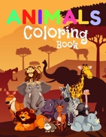 Animals Coloring Book: Great Gift for For Kids, Boys & Girls. 28 unique cute animal pictures! Wild Animals from the Jungle! B08L7ZS1TS Book Cover