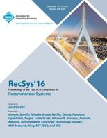 RecSys 16 19th ACM Conference on Recommender Systems 1450346812 Book Cover