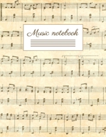 Music notebook: wide staff manuscript paper 8.5x11 120 pages 8 staves per page easy to write on perfect for learning 1692512404 Book Cover