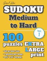 David Karn Sudoku - Medium to Hard Vol 1: 100 Puzzles, Extra Large Print, 42 pt font size, 1 puzzle per page 107840688X Book Cover