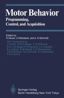 Motor Behavior: Programming, Control, And Acquisition 3540134484 Book Cover