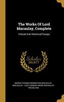 Critical And Historical Essays Contributed To The Edinburgh Review 1016377711 Book Cover