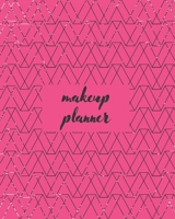 Makeup Planner: Face Chart Workbook for Planning and Practicing Makeup/Personal and Professional Hot Pink with Classy Black Textured Design 1710602120 Book Cover