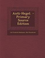 Anti-Hegel. - Primary Source Edition 1294088572 Book Cover