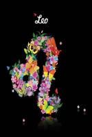 Leo Zodiac Journal: Lined Notebook & Diary Astrology Horoscope Theme for People with Astrological Interest Signs in Flowers & Butterflies 1099298245 Book Cover