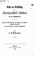 Recht und verfassung der markgrafschaft M�hren im XV. Jahrhundert 1534925597 Book Cover