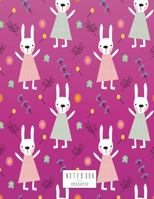 Notebook: Cute bunny on pink cover and Dot Graph Line Sketch pages, Extra large (8.5 x 11) inches, 110 pages, White paper, Sketch, Draw and Paint 1721609008 Book Cover