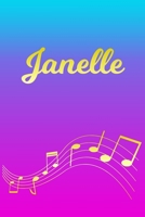 Janelle: Sheet Music Note Manuscript Notebook Paper Pink Blue Gold Personalized Letter J Initial Custom First Name Cover Musician Composer Instrument Composition Book 12 Staves a Page Staff Line Notep 1706642687 Book Cover