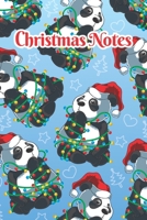 Christmas Notes: Cute Panda Christmas Notebook, Blank Wide Lined Journal Perfect for Writing, Taking Notes, Holidays and Christmas Plans, Gift or Wish List 1698924992 Book Cover