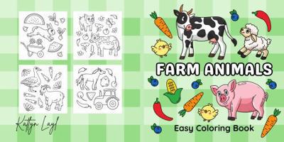 Farm Animals Easy Coloring Book B0FLJ5V31S Book Cover