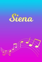 Siena: Sheet Music Note Manuscript Notebook Paper - Pink Blue Gold Personalized Letter S Initial Custom First Name Cover - Musician Composer Instrument Composition Book - 12 Staves a Page Staff Line N 1706838557 Book Cover