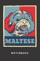 Notizbuch: Notizbuch | Notizheft | Schreibbuch 110 Seiten | Punkteraster | Punkte | DIN A5 | Hund | Hunde | Hunderasse | Hundezüchter | Malteser | ... | Retro | Vintage | Grafik (German Edition) 1675424020 Book Cover