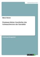 Postmans kleine Geschichte des Gebrauchwertes der Literalit�t 3638886573 Book Cover