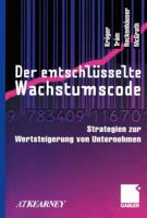Der Entschlusselte Wachstumscode: Strategien Zur Wertsteigerung Von Unternehmen 3322823059 Book Cover