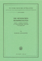 Die Hessischen Reimpredigten: Untersuchungen Zu Uberlieferung, Sprache Und Herkunft 3050045957 Book Cover
