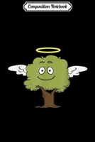 Composition Notebook: Flying Tree Picture Funny Smiling Face Angel Wings Halo Journal/Notebook Blank Lined Ruled 6x9 100 Pages 1706433832 Book Cover