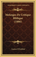Melanges De Critique Biblique (1886) 1120495938 Book Cover